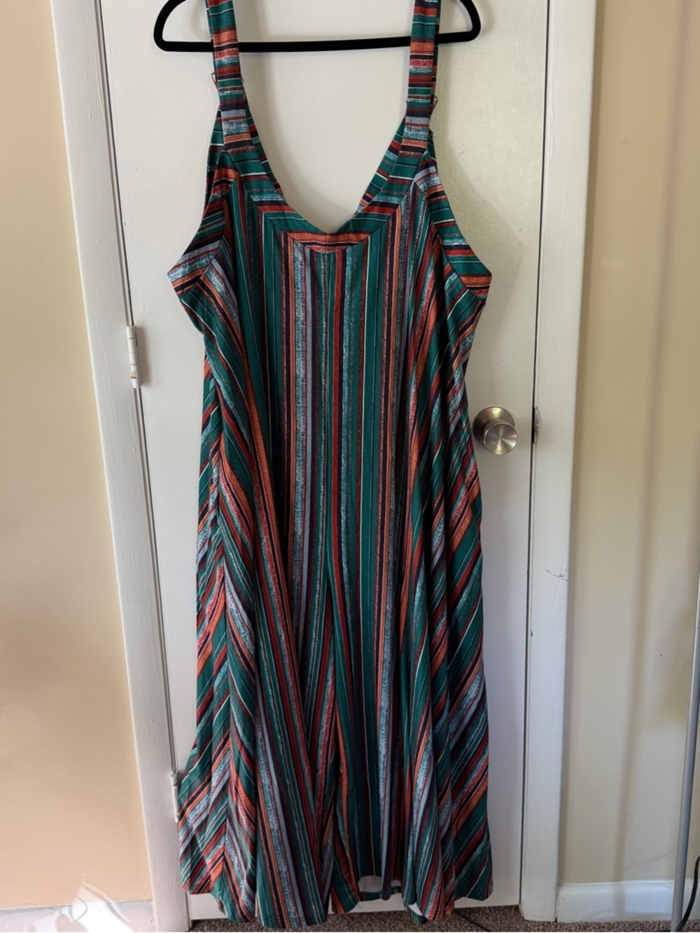 Bloomchic Colored Striped Adjustable Straps Jumpsuit
